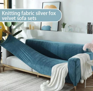 Velvet Sofa Cover - Four Seater