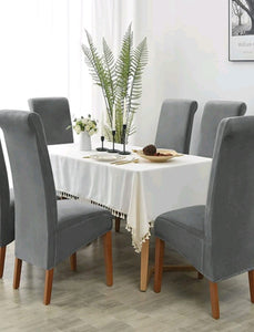 Set of 4 Longer Length Chair Covers - Velvet